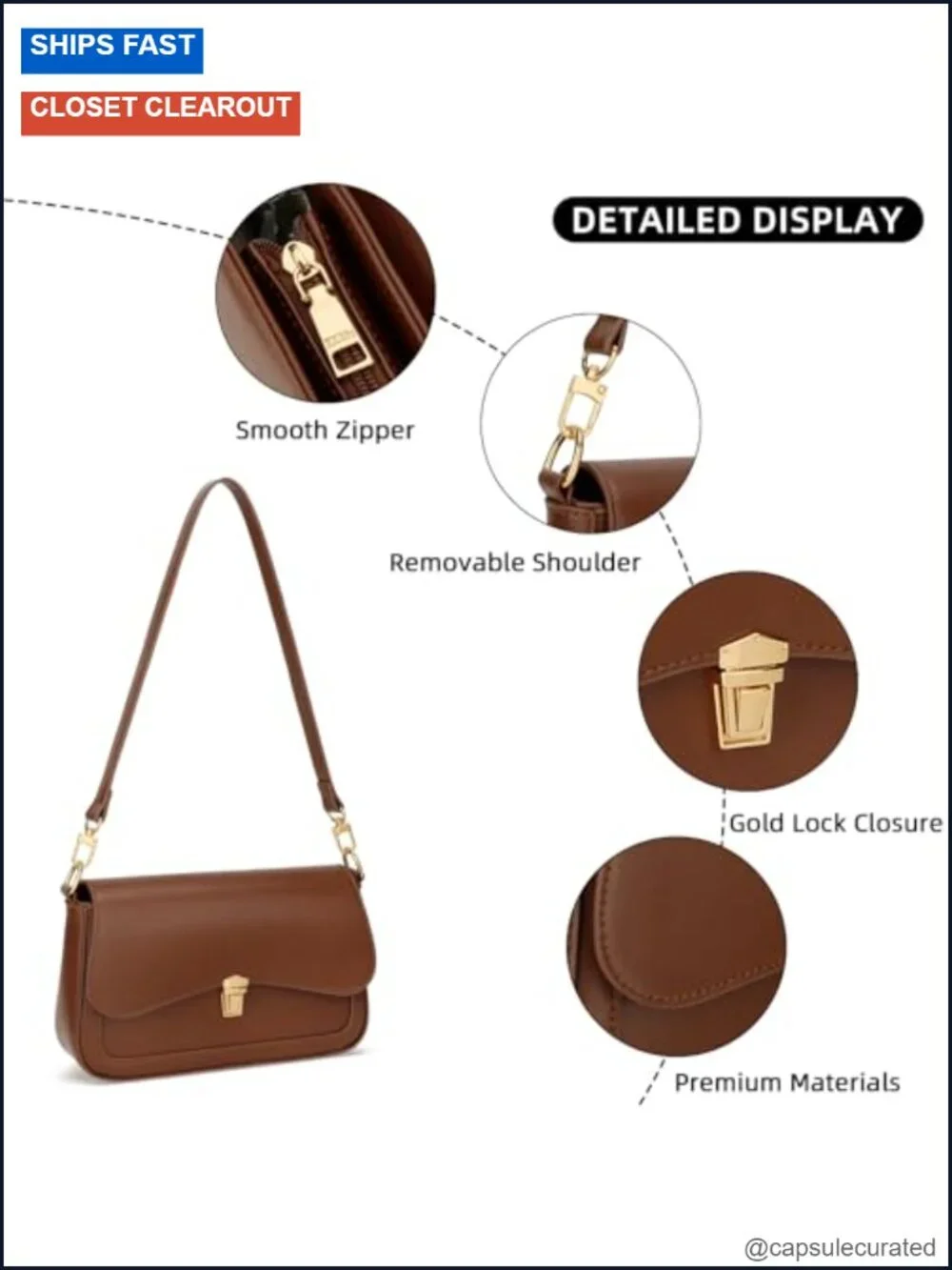 Faux Leather Mini Hobo Shoulder Bag with Detachable Straps